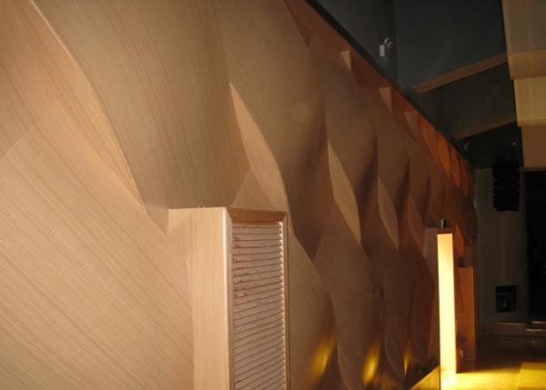 Panneaux de plafond acoustiques en bois de diffuseur, panneau de mur de preuve de bruit d'amphithéâtre des forces de défense principale 3D