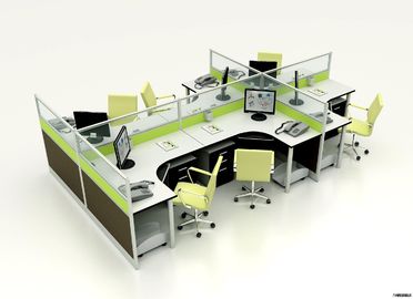 Poste de travail modulaire de bureau de compartiment de séparation de meubles contemporains pour 6 Seater