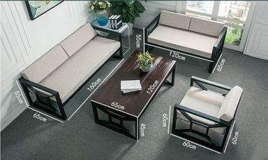Sofa durable de meubles de bureau de tissu avec des jambes d'acier inoxydable pour l'aire de repos