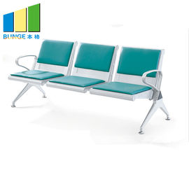 Cuir de attente public d'unité centrale de jambe d'acier inoxydable de Seater de la chaise 3 d'hôpital/bureau