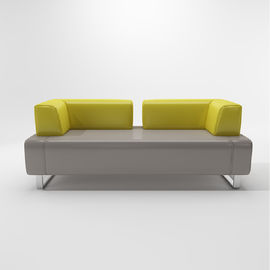 Sofa en cuir durable de pièce de réception de bureau réglé avec le cadre d'acier inoxydable