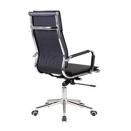 Chaise ergonomique en cuir noire de bureau de pivot, en métal de cadre chaise de bureau exécutif de dos haut