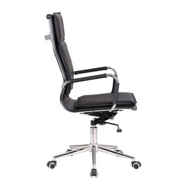 Chaise ergonomique en cuir noire de bureau de pivot, en métal de cadre chaise de bureau exécutif de dos haut