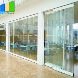 Porte coulissante en verre Frameless extérieure se pliante en verre mobile de porte en verre de cloisons de séparation de bureau