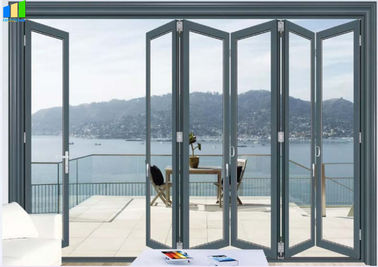 Portes de pliage en aluminium européennes intérieures françaises pour la porte de pliage en verre extérieure de maisons