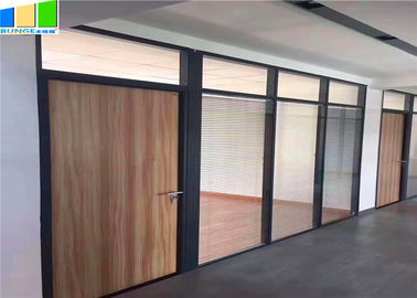 Cloison de séparation en verre gâchée par aluminium modulaire de pleine taille de séparation de bureau d'EBUNGE pour le bureau adapté