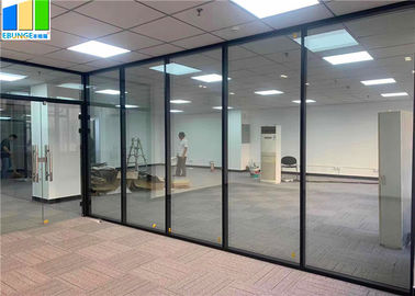 Cloison de séparation en verre gâchée par aluminium modulaire de pleine taille de séparation de bureau d'EBUNGE pour le bureau adapté
