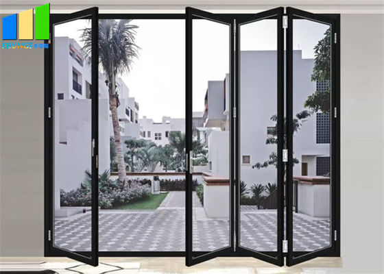 Portes en verre extérieures Bifold de patio de pliage d'alliage d'aluminium de conception d'accordéon