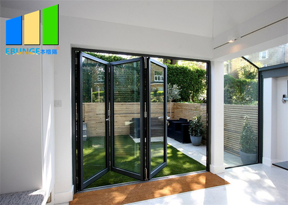 Adaptez la porte aux besoins du client en verre coulissante en aluminium imperméable de patio de pliage de Bi pour l'extérieur