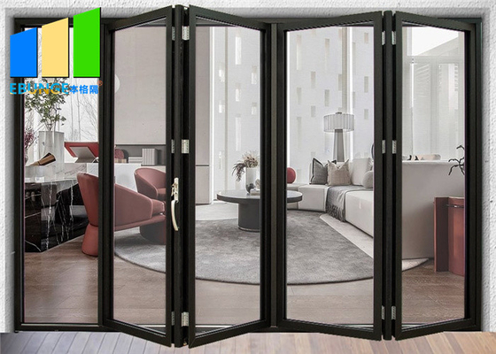 Porte en verre se pliante protégeant du vent en aluminium pour l'appartement avec le double verre vitré