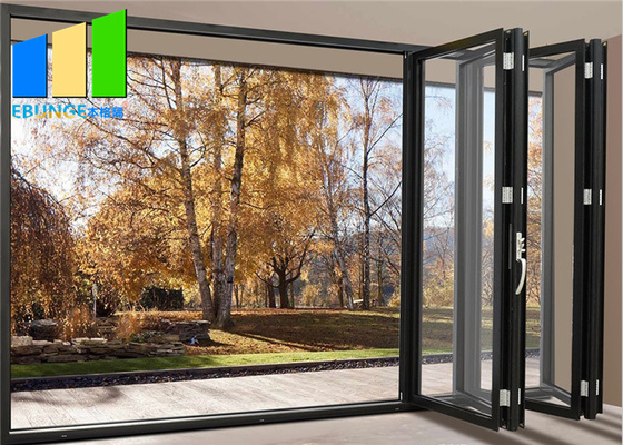 Porte en verre se pliante protégeant du vent en aluminium pour l'appartement avec le double verre vitré
