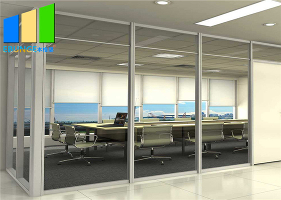 Cloison de séparation en verre simple de pièce de cadre en aluminium intérieur de diviseur pour le lieu de réunion de bureau