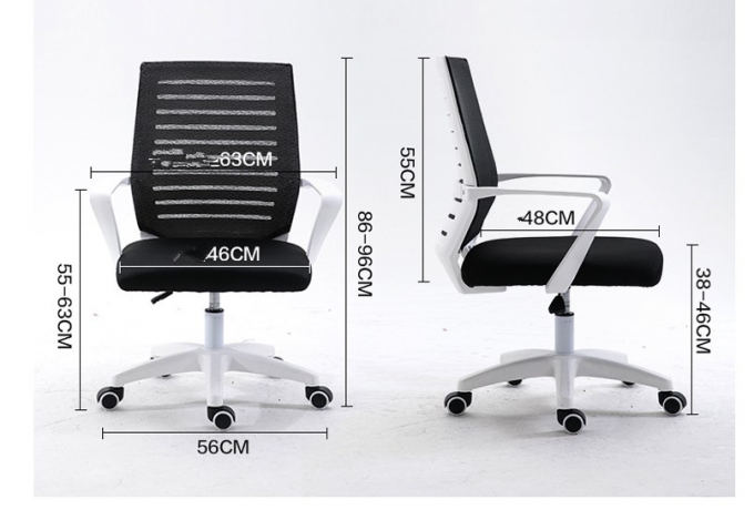 Chaise respirable de bureau de pivot de maille lombo-sacrée moderne de style