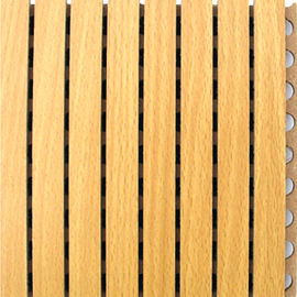 Panneaux de mur décoratifs acoustiques en bois de cannelure de preuve ignifuge de bruit