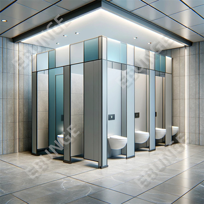 Parement de séparation de toilettes monté au sol avec résistance à l'eau et assortiment de couleurs