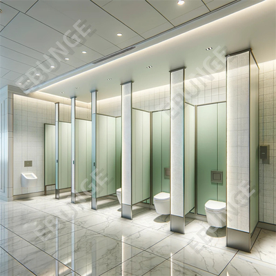 Parement de séparation de toilettes monté au sol avec résistance à l'eau et assortiment de couleurs