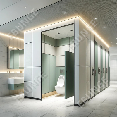 Parement de séparation de toilettes monté au sol avec résistance à l'eau et assortiment de couleurs