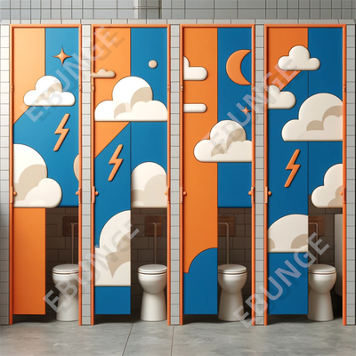 Parement de salle de bains en stratification sous pression anti-graffiti monté au sol
