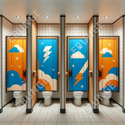Parement de salle de bains en stratification sous pression anti-graffiti monté au sol