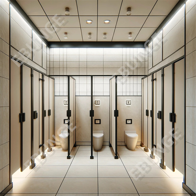 Parement de toilette moderne / Parement de toilette avec porte à charnière et matériel en acier 304