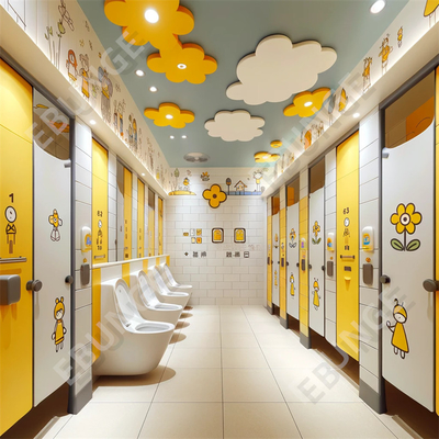 Cube de toilettes publiques modernes avec portes à charnière et installation facile