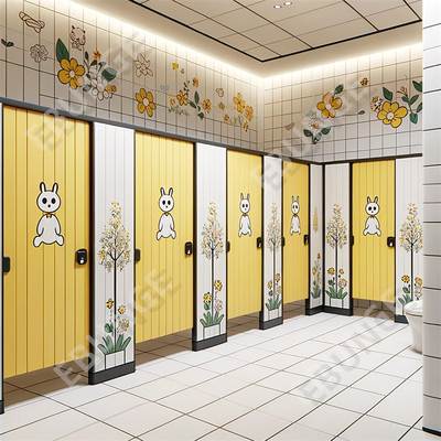 Cube de toilettes publiques modernes avec portes à charnière et installation facile