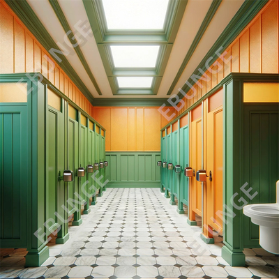 Parement de séparation de toilettes à haute résistance au feu avec différentes options de couleurs et résistance aux chocs