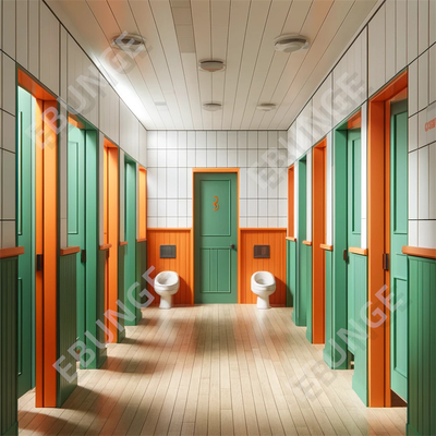 Parement de séparation de toilettes à haute résistance au feu avec différentes options de couleurs et résistance aux chocs