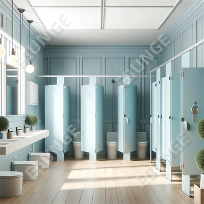 Parement de toilette résistant à l'eau noire Cubicle moderne pour toilettes publiques