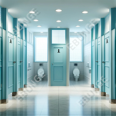 Parement de toilette résistant à l'eau noire Cubicle moderne pour toilettes publiques
