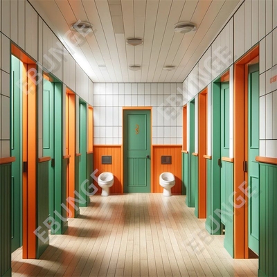 Parement de séparation de toilettes à haute résistance au feu avec différentes options de couleurs et résistance aux chocs