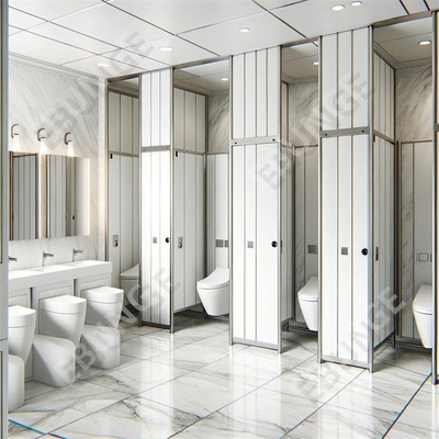 Parement de séparation de toilettes monté au sol avec résistance à l'eau et assortiment de couleurs