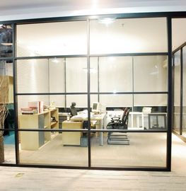 Murs de verre coulissants ignifuges insonorisés de séparation de bureau avec le cadre en aluminium
