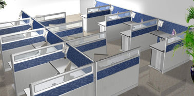 Poste de travail modulaire de bureau de compartiment de séparation de meubles contemporains pour 6 Seater