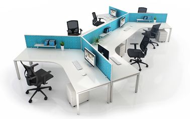 Séparation modulaire Tableau de poste de travail de bureau de 120 degrés pour 3 - 8 Seaters