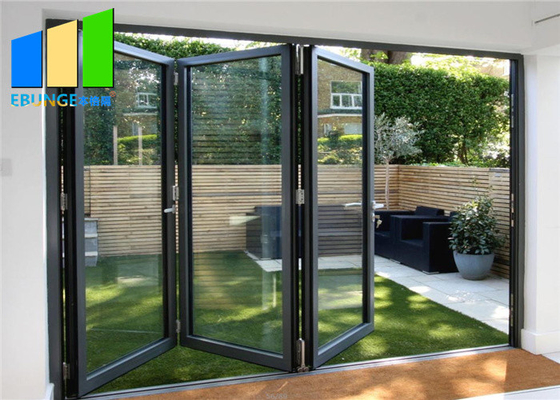 Double porte en verre se pliante en aluminium en verre de patio de coupure thermique pour le lieu de réunion