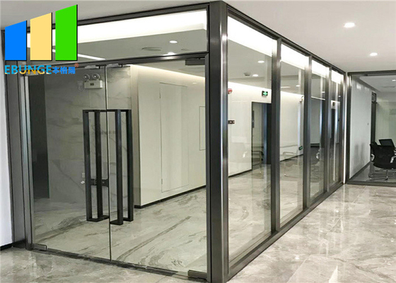 Cloison de séparation fixe en verre de bureau de cadre en aluminium à pleine vue de Division pour le lieu de réunion