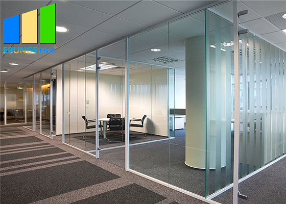 Cloison de séparation en aluminium en verre claire de cadre de séparation de verre trempé de bureau de 12MM