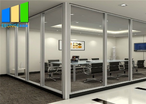 Cloison de séparation en verre simple de cadre en aluminium de diviseur de pièce intérieure pour la salle de réunion de bureau