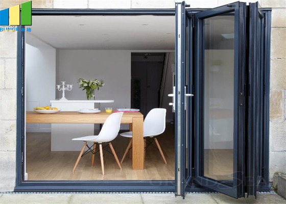 Prix Bifold coulissant en verre de porte de cadre en aluminium résidentiel et commercial