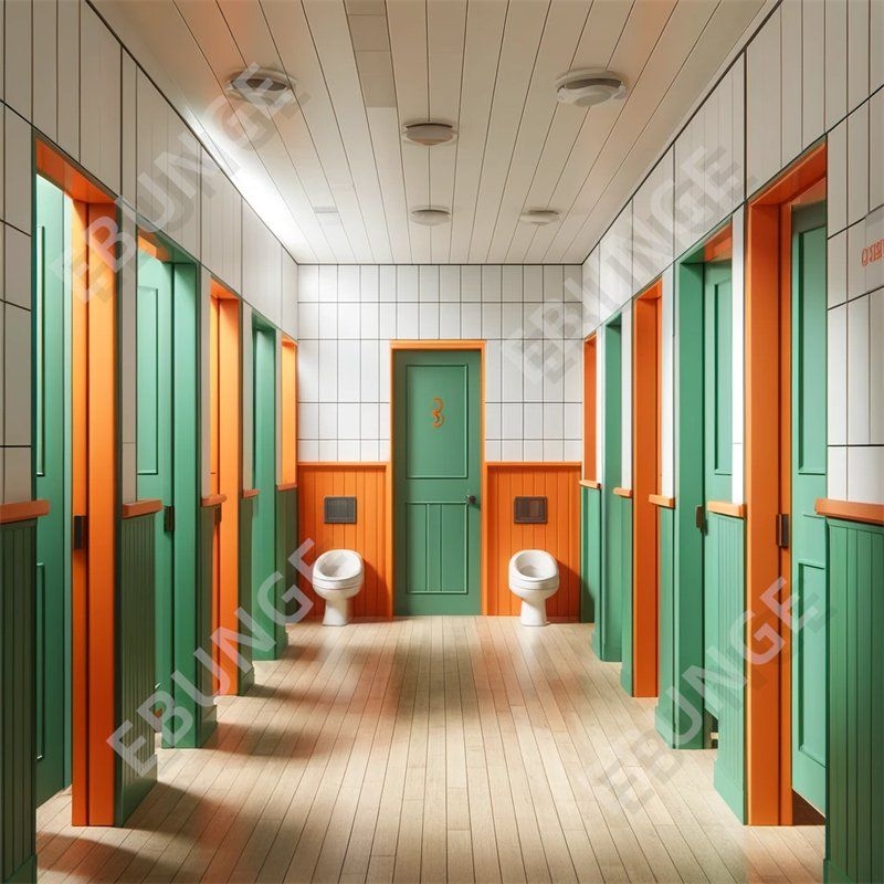 Parement de séparation de toilettes à haute résistance au feu avec différentes options de couleurs et résistance aux chocs