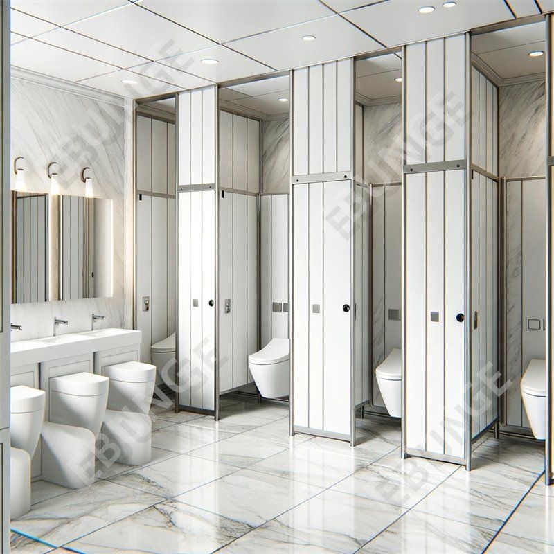 Parement de séparation de toilettes monté au sol avec résistance à l'eau et assortiment de couleurs