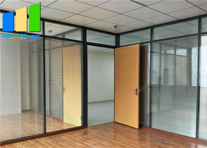 Cloison de séparation intérieure fixe de séparation de bureau de séparation en verre de cadre en aluminium